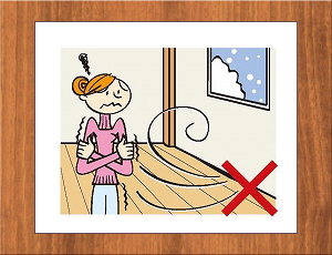 骨組みに使われた柱や梁、また床材が変形してすき間ができます。