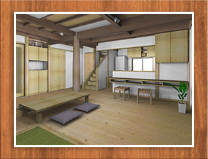 平面図で部屋の位置関係を把握した上で立体図をご覧いただきます。