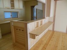 天然木の家キッチンカウンター